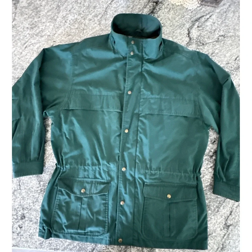 Eddie Bauer Men's Vintage Wool Flannel Lined Mountain Parka Green Large Nice